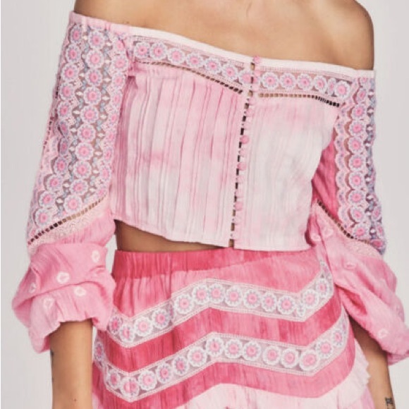 LoveShackFancy Perris Pink Zinnia Crop Top - Sz 6 - Picture 1 of 6